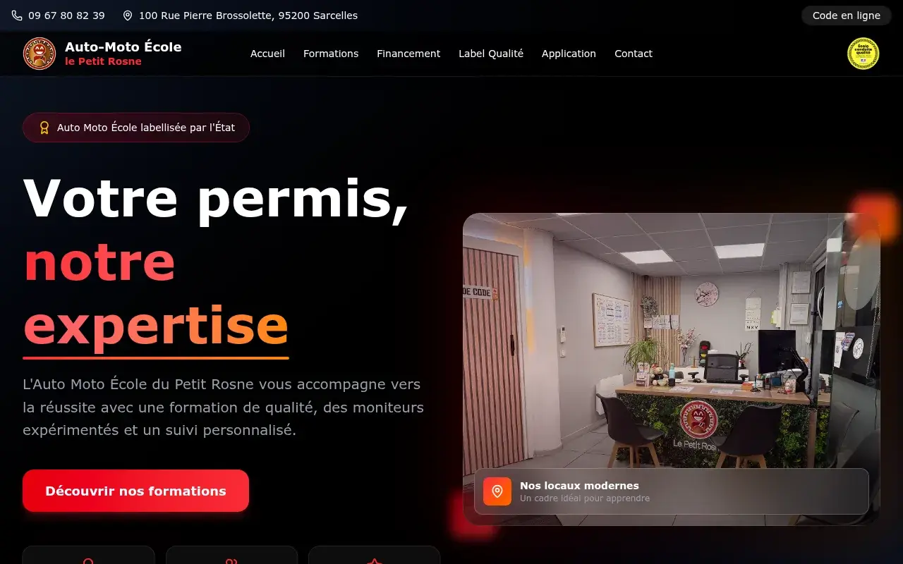 Aperçu du projet Auto-École du Petit Rosne